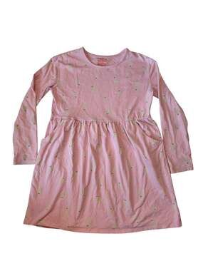 CAT & JACK Little Ghosts Pink Long Sleeve Dress Size Large 10/12 Girls Spooky